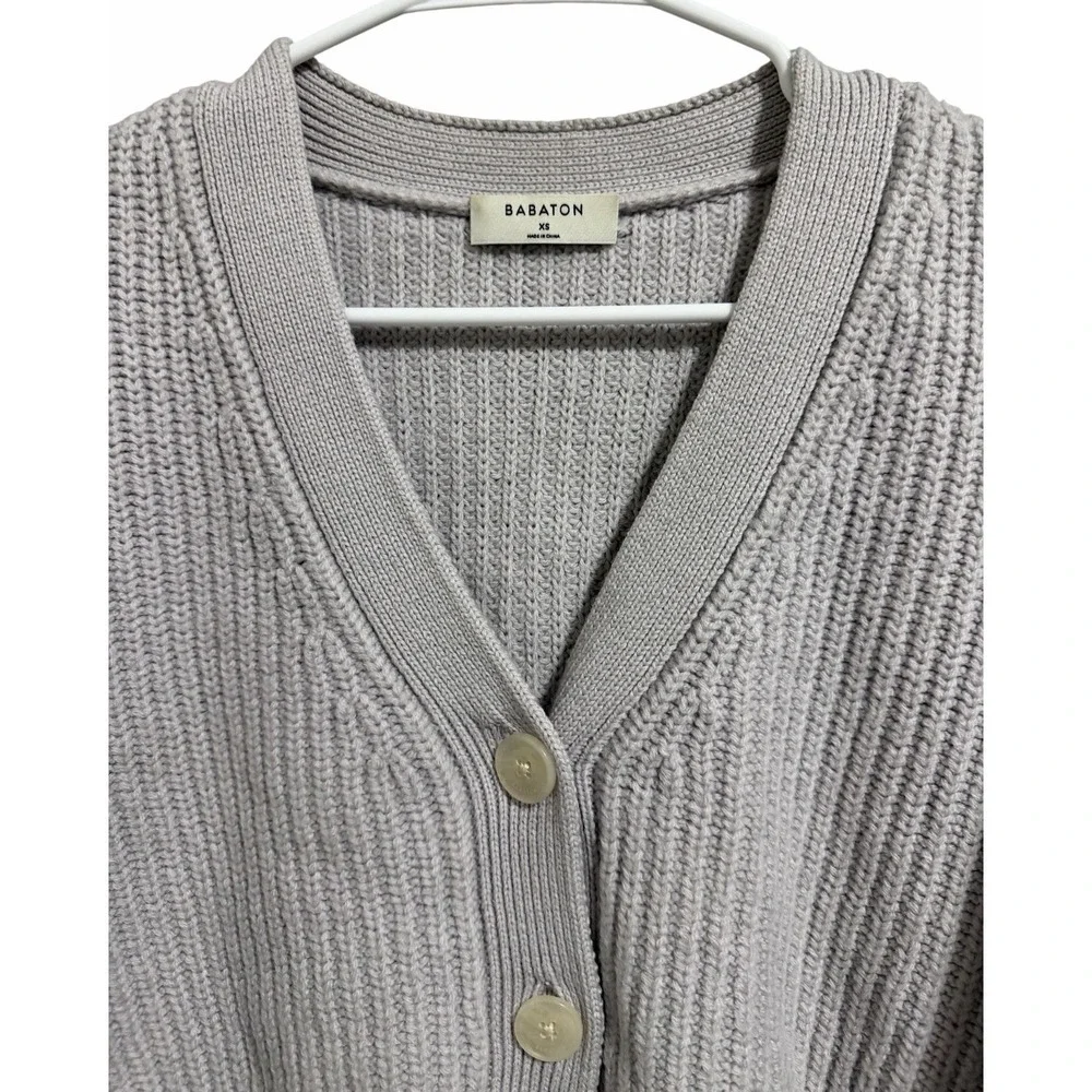 Babaton Aritzia Canberra Merino Wool Cardigan Light Purple/Gray  Women's Size XS